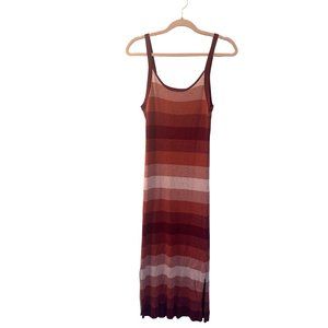 Banana Republic orange stripe knit tank dress size L